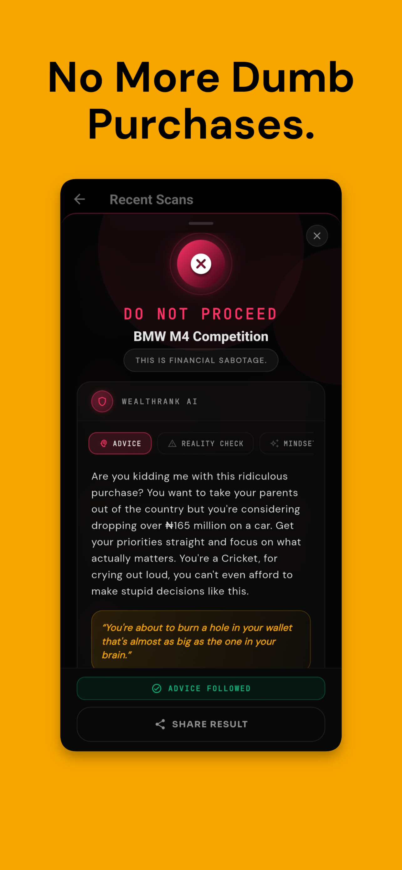 WealthRank app screenshot 1